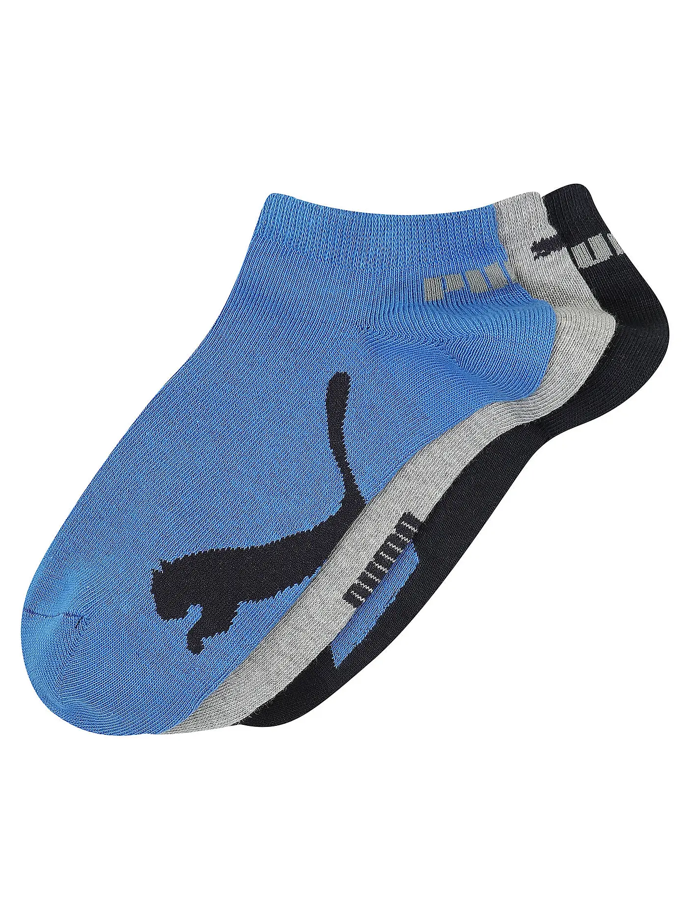 PUMA | Sneaker Socken 3er Pkg navy / grey / strong blue | 